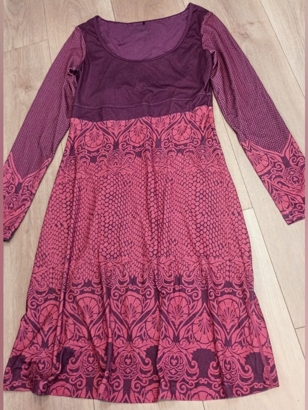 prAna Long Sleeve Burgundy/ Coral Athletic Dress XS